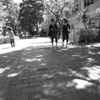 駐車場裏の公園通り