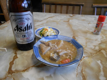 チャーシュー麺とビール