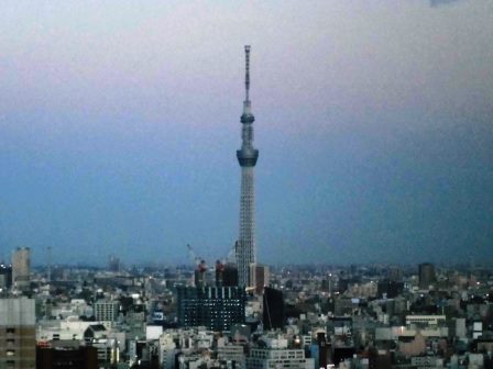 文京シビックセンターから見た夕焼けの富士山と新宿の高層ビル群！