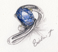 サファイヤの婚約指輪
