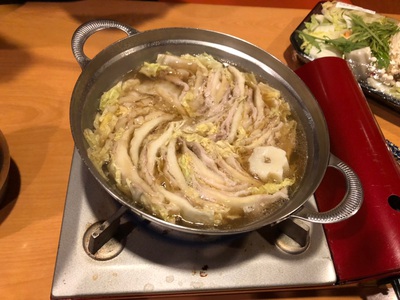あごだししょうゆ味、、、白菜のうま鍋を作ってみた