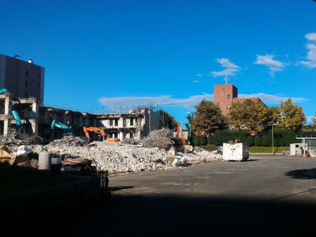 土浦学園線沿いのURの建物の解体が進んでいた！
