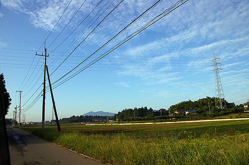 遠くに筑波山