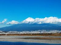 富士川を渡る新幹線から富士山を見る！