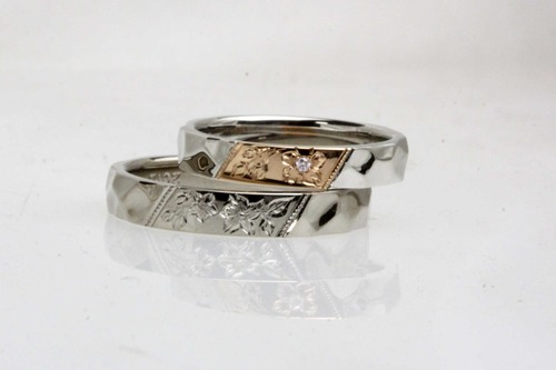 桜彫りの結婚指輪