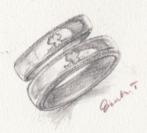 ミルグレインの結婚指輪（ペアーリング）アイルランド柄