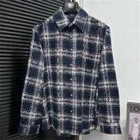 クロムハーツ シャツ シックネイビー 花柄チェック 洗練されたデザイン カジュアル CHROME HEARTS
